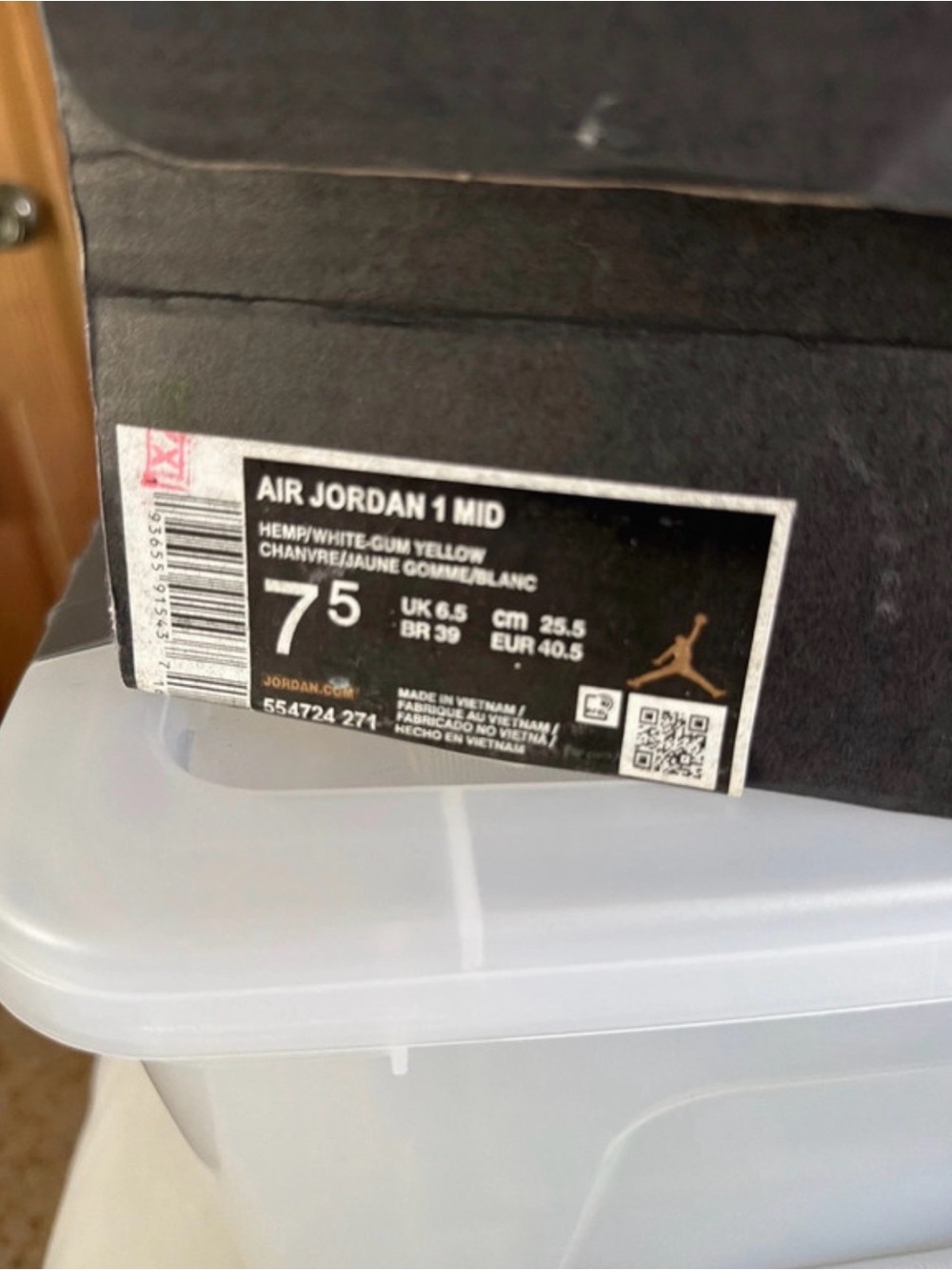 Jordan Mid-Top Sneakers in White and Tan - Picture 4 of 4